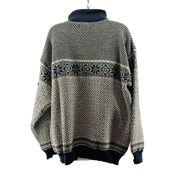 Norwear 100% Wool 1/4 Zip Sweater Nordic Pullover Size Large Iceland Ski Top - Picture 7 of 7